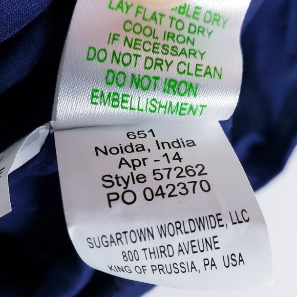 Lilly Pulitzer Sarasota Beaded Embroidered Tunic Top Navy S Resort Boho Preppy - Picture 9 of 12